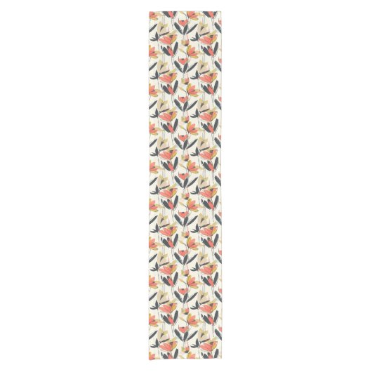 Modern Abstract Spring Floral Table Runner Korte Tafelloper (Voorkant)