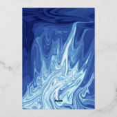 Modern Abstract sterstuk stijlvol huwelijk goud Folie Uitnodiging (Achterkant)