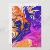 Modern Abstract Stijlvol Galaxy Wavy Chic Wedding Kaart (Achterkant)