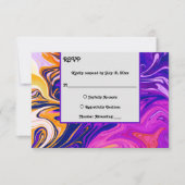 Modern Abstract Stijlvol Galaxy Wavy Chic Wedding RSVP Kaartje (Voorkant)