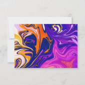 Modern Abstract Stijlvol Galaxy Wavy Chic Wedding RSVP Kaartje (Achterkant)