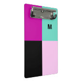 Modern Abstract Stijlvol Monogram Kleurenblok Mini Klembord (Schuin)