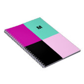 Modern Abstract Stijlvol Monogram Kleurenblok Notitieboek (Rechterzijde)