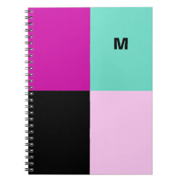 Modern Abstract Stijlvol Monogram Kleurenblok Notitieboek