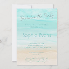 Modern Abstract Strand Bruiloft Bachelorette Party Kaart