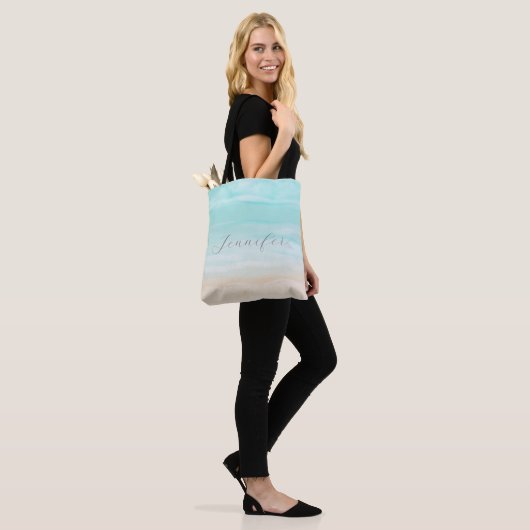 Modern Abstract strand gepersonaliseerd Tote Bag (Op model)