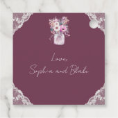 Modern Abstract strand gepersonaliseerde bruiloft Bedankjes Labels (Achterkant)