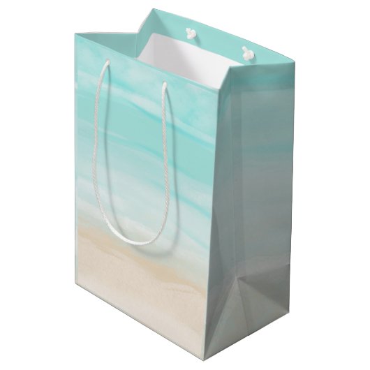 Modern Abstract strand Medium Cadeauzakje (Achterkant Gekanteld)