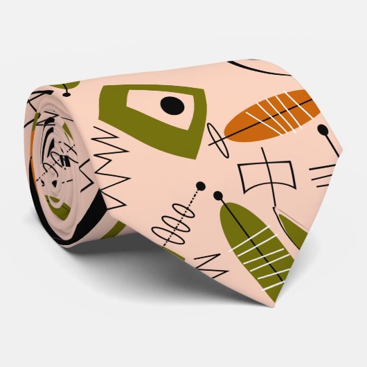 Modern Abstract Stropdas voor mannen halverwege de (Opgerold)