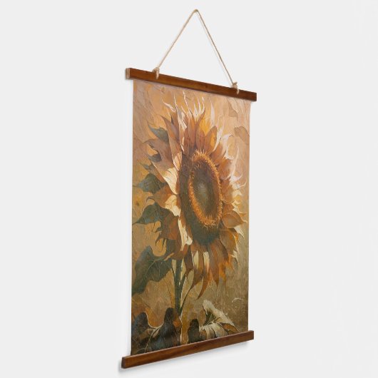 Modern Abstract Sunflower Art Hangend Wandkleed (Gebogen)