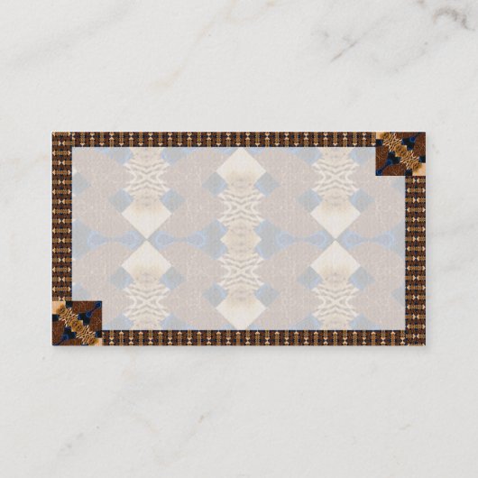 Modern Abstract Tan en Blauw Visitekaartje (Achterkant)