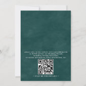 Modern Abstract Teal Foil Budget QR Code Wedding Kaart (Achterkant)