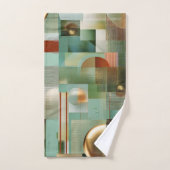 Modern Abstract Teal Green Gold Pattern Bad Handdoek (Handdoek)