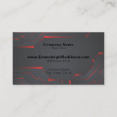 Modern Abstract technisch ontwerp | Zwart Rood Visitekaartje (Achterkant)