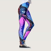 MODERN abstract tekenen in blauw-paars-roze-mozaïe Leggings (Rechts)
