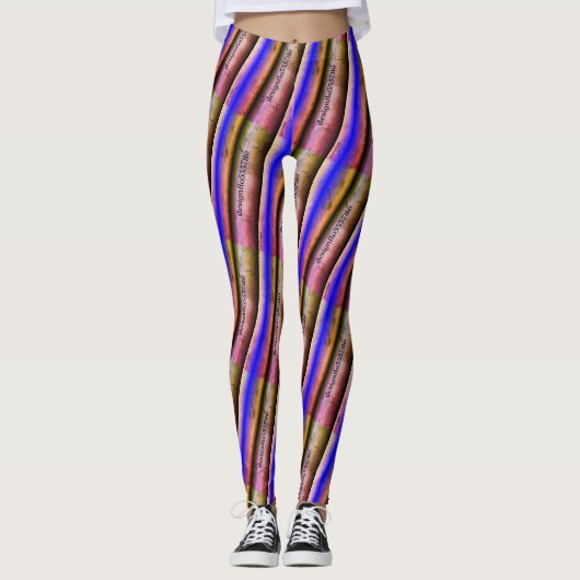 MODERN abstract tekenen in blauw-roze Leggings (Voorkant)