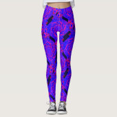 MODERN abstract tekenen in blauw-roze-paars-mozaïe Leggings (Voorkant)