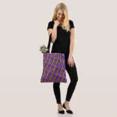 MODERN abstract tekenen in blauw-roze Tote Bag (Op model)