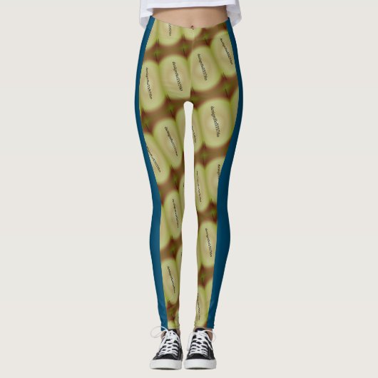 MODERN abstract tekenen in blauw zwart-geel bruin Leggings (Voorkant)