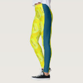 MODERN abstract tekenen in blauw zwart geel Leggings (Links)