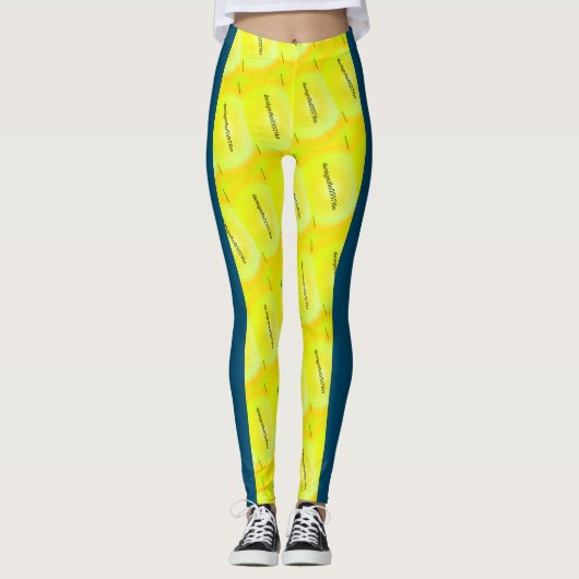 MODERN abstract tekenen in blauw zwart geel Leggings (Voorkant)