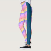 MODERN abstract tekenen in blauw zwart-geel roze Leggings (Links)