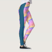MODERN abstract tekenen in blauw zwart-geel roze Leggings (Rechts)