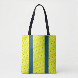 MODERN abstract tekenen in blauw zwart geel Tote Bag