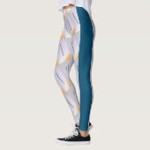 MODERN abstract tekenen in blauw zwart oranje grij Leggings (Links)