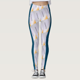 MODERN abstract tekenen in blauw zwart oranje grij Leggings