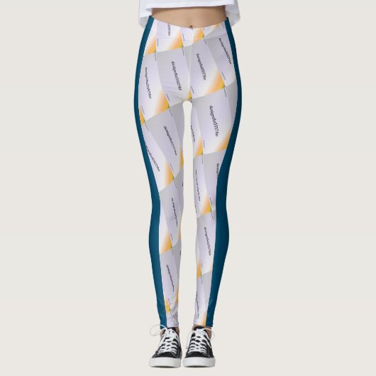 MODERN abstract tekenen in blauw zwart oranje grij Leggings (Voorkant)