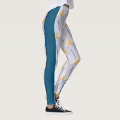MODERN abstract tekenen in blauw zwart oranje grij Leggings (Rechts)