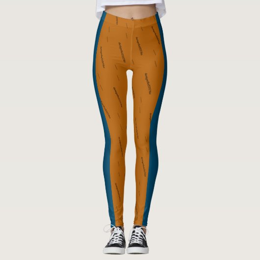 MODERN abstract tekenen in blauw zwart sinaasappel Leggings (Voorkant)