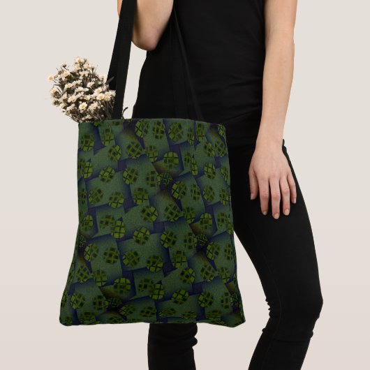 MODERN abstract tekenen in-deep-green-black- Tote Bag (Dichtbij)