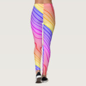 MODERN abstract tekenen in-diep-roze-geel-blauw Leggings (Achterkant)