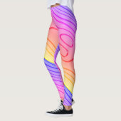 MODERN abstract tekenen in-diep-roze-geel-blauw Leggings (Links)
