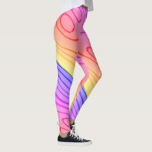 MODERN abstract tekenen in-diep-roze-geel-blauw Leggings (Rechts)