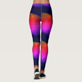 MODERN abstract tekenen in diepblauw-roze-mozaïek Leggings (Achterkant)