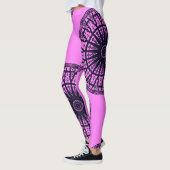 MODERN abstract tekenen in diepe blauw-roze kleur: Leggings (Links)