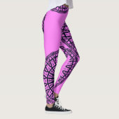 MODERN abstract tekenen in diepe blauw-roze kleur: Leggings (Rechts)
