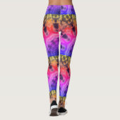MODERN abstract tekenen in geel-blauw-roze-mozaïek Leggings (Achterkant)