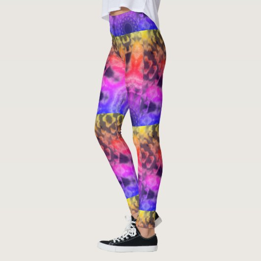 MODERN abstract tekenen in geel-blauw-roze-mozaïek Leggings (Links)