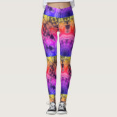 MODERN abstract tekenen in geel-blauw-roze-mozaïek Leggings (Voorkant)