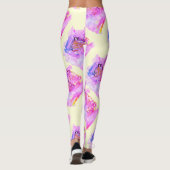 MODERN abstract tekenen in geel-lichtroze-paars Leggings (Achterkant)