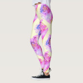 MODERN abstract tekenen in geel-lichtroze-paars Leggings (Links)