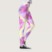 MODERN abstract tekenen in geel-lichtroze-paars Leggings (Rechts)