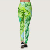 MODERN abstract tekenen in groen-blauw-geel- Leggings (Achterkant)