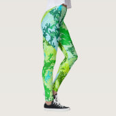 MODERN abstract tekenen in groen-blauw-geel- Leggings (Rechts)