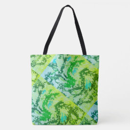 MODERN abstract tekenen in groen-blauw-geel- Tote Bag