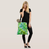 MODERN abstract tekenen in groen-blauw-geel- Tote Bag (Op model)